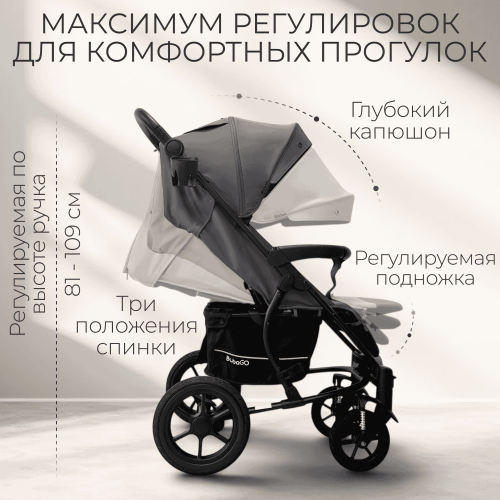 Коляска детская прогулочная BubaGo MODEL ONE BG 173-1 Темно Серый