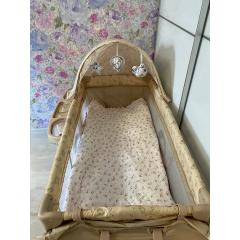 Кровать-манеж Lionelo Sven Plus (Beige Latte) Бежевый Латте  (2 уровня, игрушки, крыша)