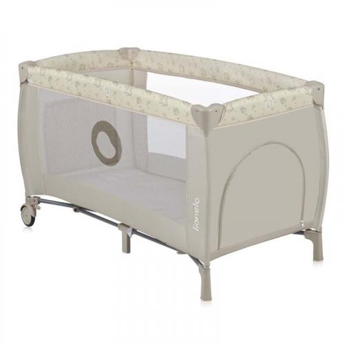 Кровать-манеж Lionelo Sven Plus (Beige Latte) Бежевый Латте  (2 уровня, игрушки, крыша)