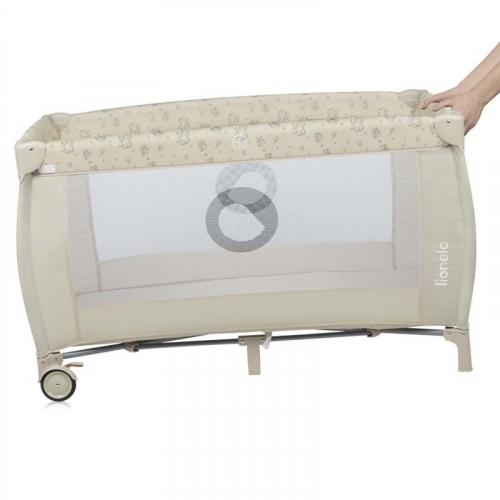Кровать-манеж Lionelo Sven Plus (Beige Latte) Бежевый Латте  (2 уровня, игрушки, крыша)