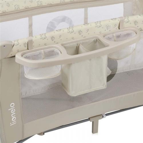 Кровать-манеж Lionelo Sven Plus (Beige Latte) Бежевый Латте  (2 уровня, игрушки, крыша)