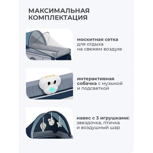 Кровать-манеж Lionelo Sven Plus (Blue Navy) синий