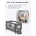Кровать-манеж Lionelo Sven Plus (Grey Scandi) серый (2 уровня, игрушки, крыша)