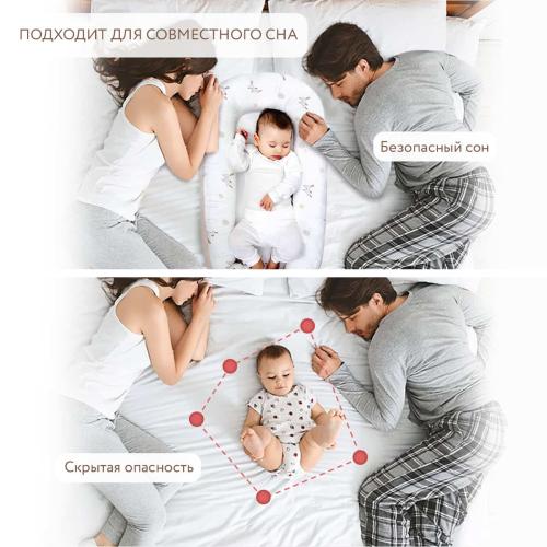 Гнездышко для новорожденного Perina Soft Cotton ГН-02.12 (Песочный) Единорожки