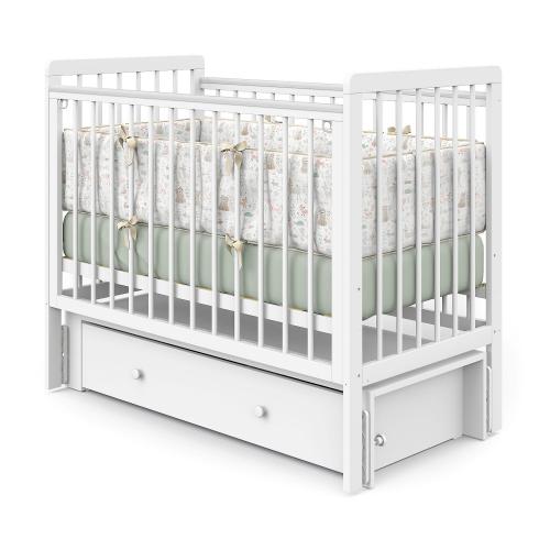 Детская кроватка Атон Baby Master Ariel 02 ящик маятник (белая аляска) быстросъемная стенка