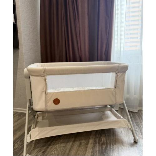 Колыбель кроватка Lionelo Leonie Plus (Beige Sand) Бежевый (ручной маятник)