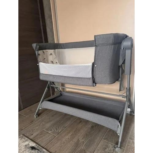 Колыбель кроватка Lionelo Leonie Plus (Grey Stone) Серый (ручной маятник)