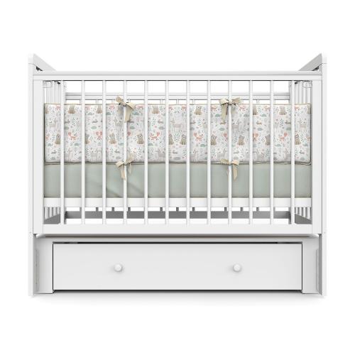 Детская кроватка Атон Baby Master Ariel 02 ящик маятник (белая аляска) быстросъемная стенка