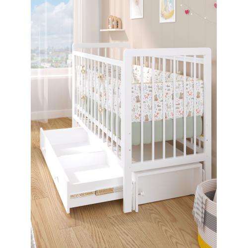 Детская кроватка Атон Baby Master Ariel 02 ящик маятник (белая аляска) быстросъемная стенка