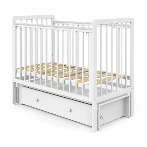 Детская кроватка Атон Baby Master Ariel 02 ящик маятник (белая аляска) быстросъемная стенка