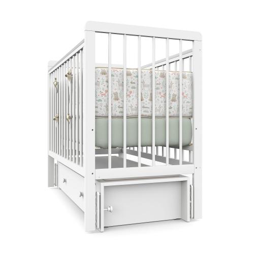 Детская кроватка Атон Baby Master Ariel 02 ящик маятник (белая аляска) быстросъемная стенка