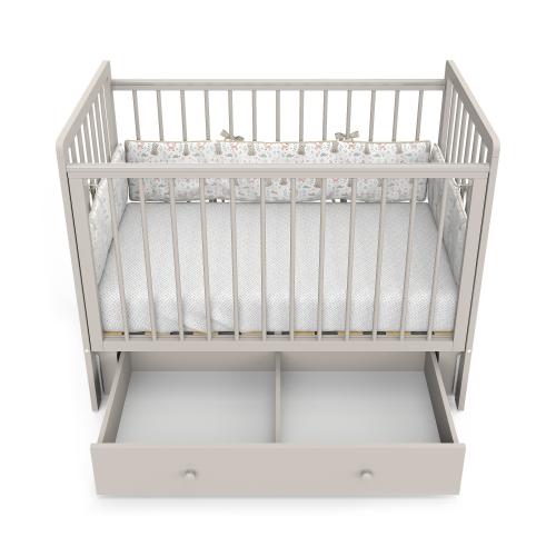 Детская кроватка Атон Baby Master Ariel 02 ящик маятник (кашемир / серый металлик) быстросъемная стенка