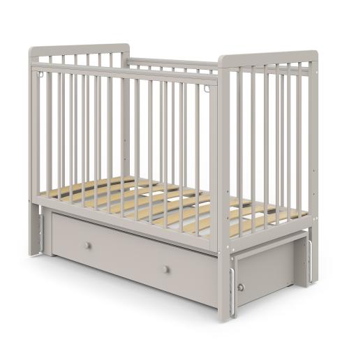 Детская кроватка Атон Baby Master Ariel 02 ящик маятник (кашемир / серый металлик) быстросъемная стенка