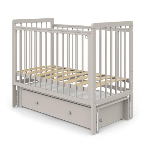 Детская кроватка Атон Baby Master Ariel 02 ящик маятник (кашемир / серый металлик) быстросъемная стенка