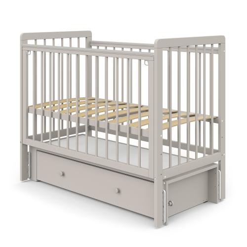 Детская кроватка Атон Baby Master Ariel 02 ящик маятник (кашемир / серый металлик) быстросъемная стенка