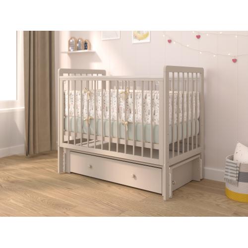 Детская кроватка Атон Baby Master Ariel 02 ящик маятник (кашемир / серый металлик) быстросъемная стенка