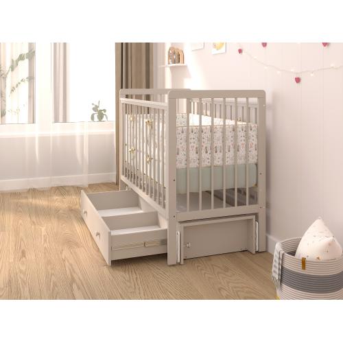 Детская кроватка Атон Baby Master Ariel 02 ящик маятник (кашемир / серый металлик) быстросъемная стенка