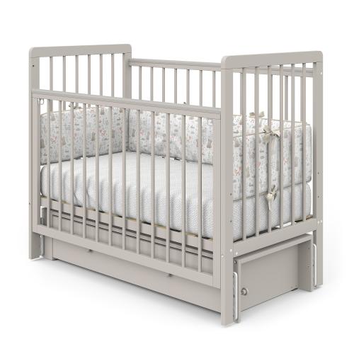 Детская кроватка Атон Baby Master Ariel 02 ящик маятник (кашемир / серый металлик) быстросъемная стенка