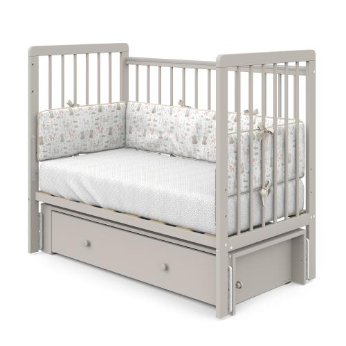Детская кроватка Атон Baby Master Ariel 02 ящик маятник (кашемир / серый металлик) быстросъемная стенка