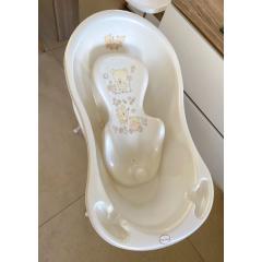 Ванночка детская Tega Baby 102 см Мишки + Горка для купания (слив) белый перламутр