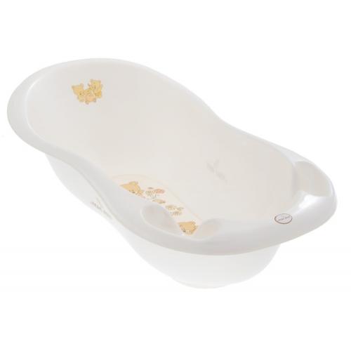 Ванночка детская Tega Baby 102 см Мишки + Горка для купания (слив) белый перламутр
