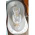 Ванночка детская Tega Baby 102 см Мишки + Горка для купания (слив) белый перламутр