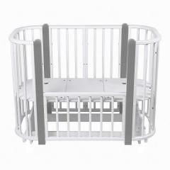 Кроватка PITUSO Asti J 511 Белый-Серый 5/1 маятник (белая, серые вставки)