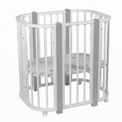 Кроватка PITUSO Asti J 511 Белый-Серый 5/1 маятник (белая, серые вставки)