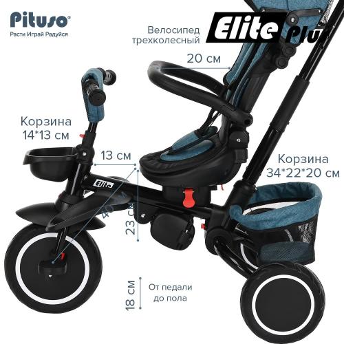 Велосипед трехколесный Pituso Elite Plus Blue Сине-зеленый JY-T05Plus-Teal