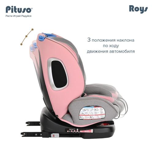 Автокресло Pituso Roys Rose Grey/Розово-Серый IsoFix 0-36 кг / YB102A-Rose Grey