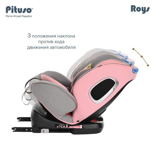 Автокресло Pituso Roys Rose Grey/Розово-Серый IsoFix 0-36 кг / YB102A-Rose Grey