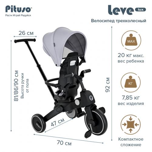 Детский трехколесный велосипед Pituso Leve Lux Grey серый S03-2-GREY