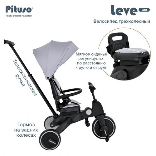 Детский трехколесный велосипед Pituso Leve Lux Grey серый S03-2-GREY