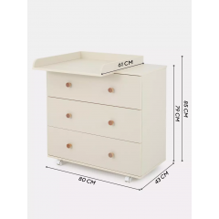 Комод пеленальный Rant Elsa / 121 (Ivory Beige, 80см), 9073438 (съемная доска)