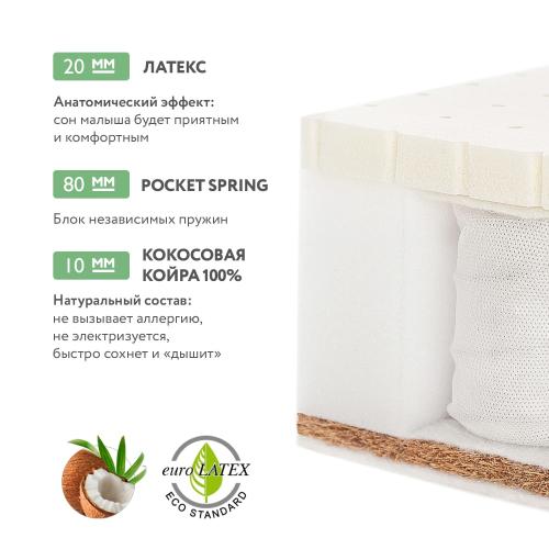 Детский матрас Plitex Bamboo Sleep 119x60x12 (Плитекс Бамбу Слип) блок независимых пружин