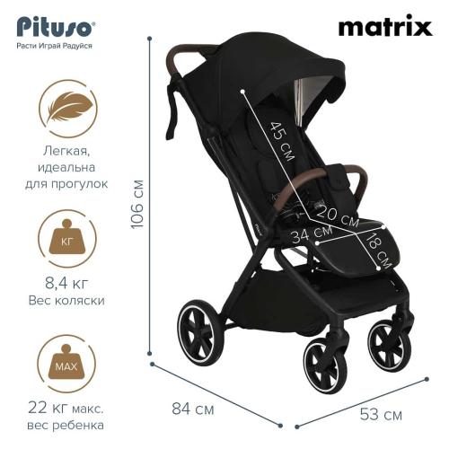 Коляска прогулочная Pituso MATRIX XXL Black MRX20/Black (большие колеса)