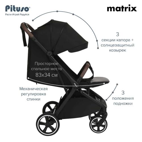 Коляска прогулочная Pituso MATRIX XXL Black MRX20/Black (большие колеса)