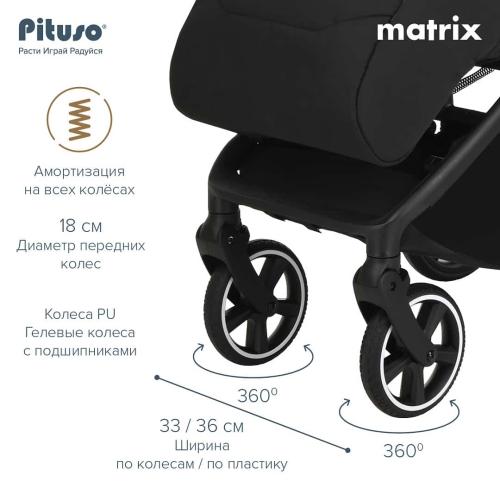 Коляска прогулочная Pituso MATRIX XXL Black MRX20/Black (большие колеса)