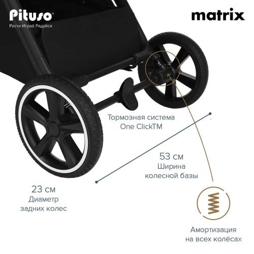 Коляска прогулочная Pituso MATRIX XXL Black MRX20/Black (большие колеса)