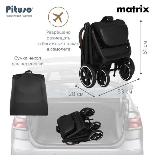 Коляска прогулочная Pituso MATRIX XXL Black MRX20/Black (большие колеса)