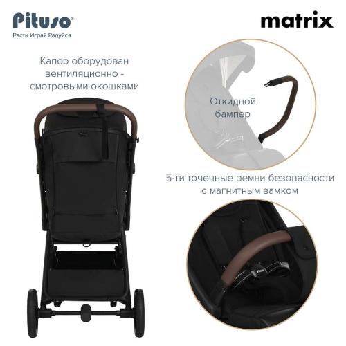 Коляска прогулочная Pituso MATRIX XXL Black MRX20/Black (большие колеса)