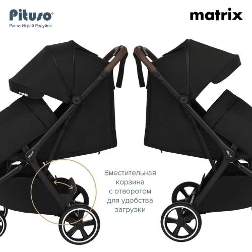 Коляска прогулочная Pituso MATRIX XXL Black MRX20/Black (большие колеса)