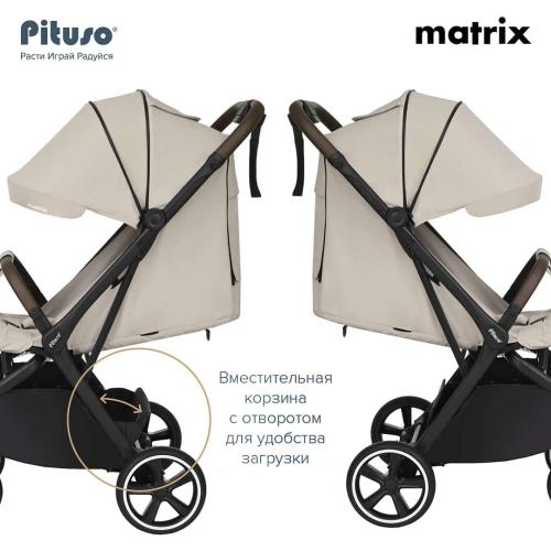 Коляска прогулочная Pituso MATRIX XXL Cappuccino Капучино MRX20/Cappuccino (большие колеса)