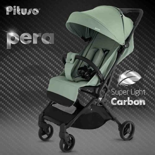 Коляска прогулочная Pituso Pera Emerald mood рама carbon / PU, Q-7/Emerald mood Изумрудный