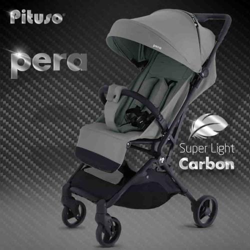 Коляска прогулочная Pituso Pera Grey Taupe рама carbon / PU (Q-7/Grey Taupe) Серый