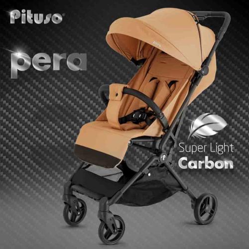 Коляска прогулочная Pituso Pera Sand рама carbon / PU, (Q-7/Mango) манго