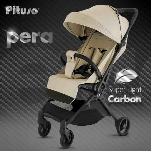 Коляска прогулочная Pituso Pera Sand рама carbon / PU, Q-7/Sand бежевый