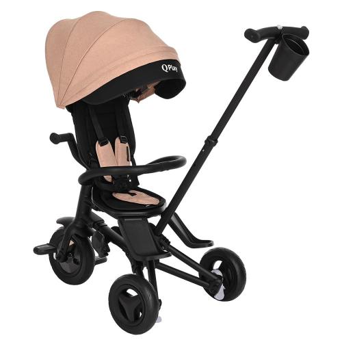 Велосипед трехколесный QPlay Nova S700 Beige/black Бежево-черный (складной)