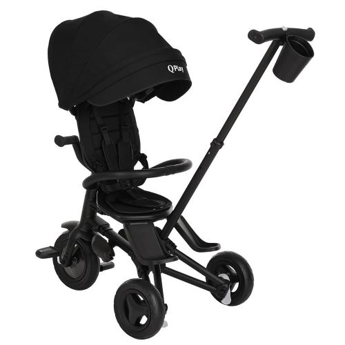 Велосипед трехколесный QPlay Nova S700 (Carbon black/чёрный) S700 PLUS- Carbon black (складной)