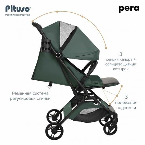 Коляска прогулочная Pituso Pera Army green рама carbon / PU X-33/Army green